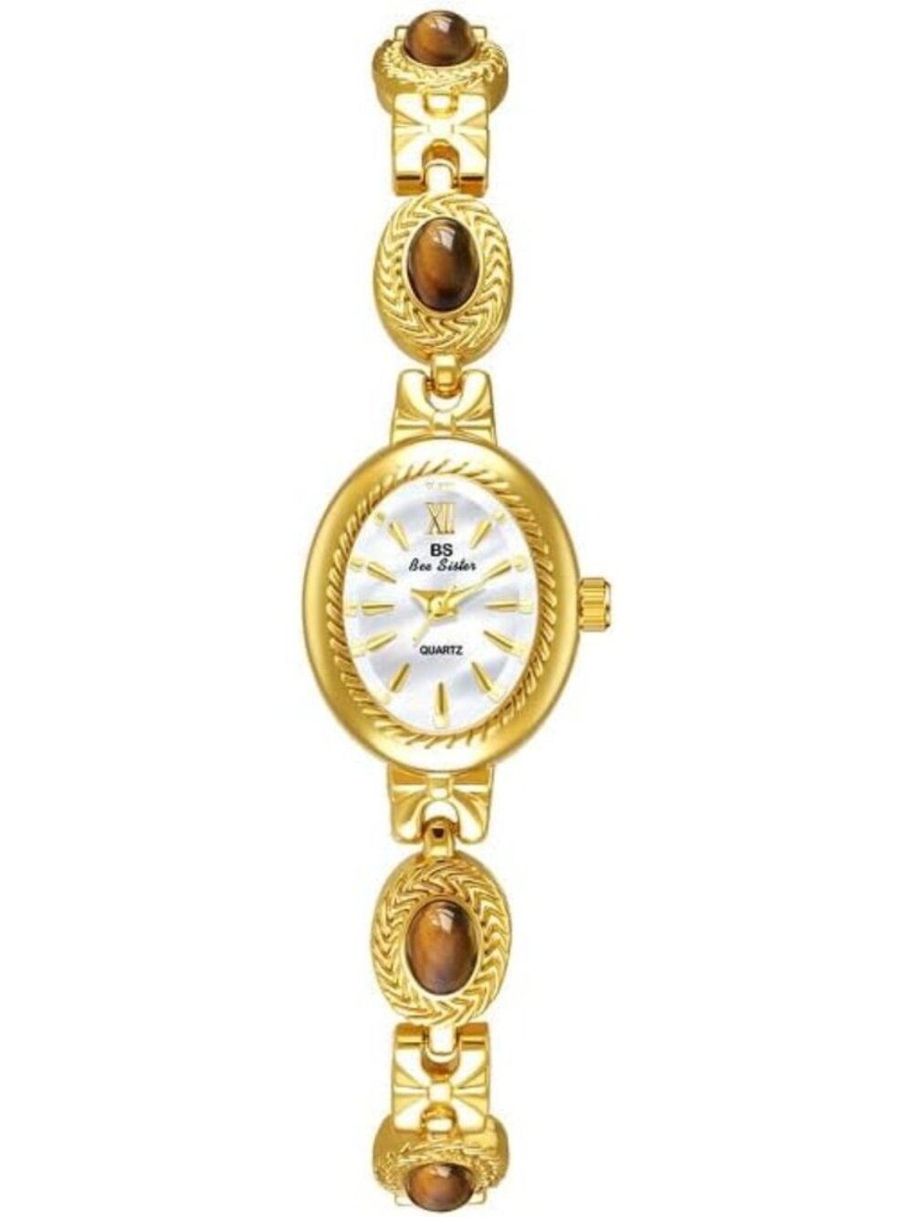 Elegant Gold Dress Watch for Women - Small Face Oval Bracelet Timepiece